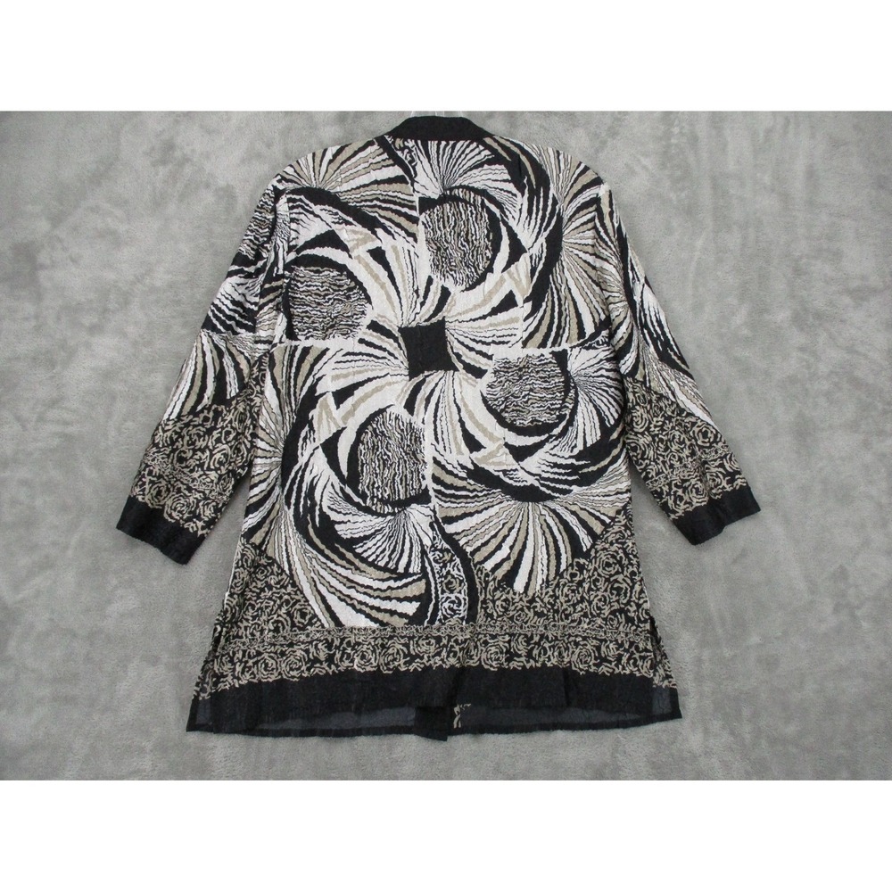 Chicos Jacket 1 Us Medium Toggle Buttons Crinkle … - image 2